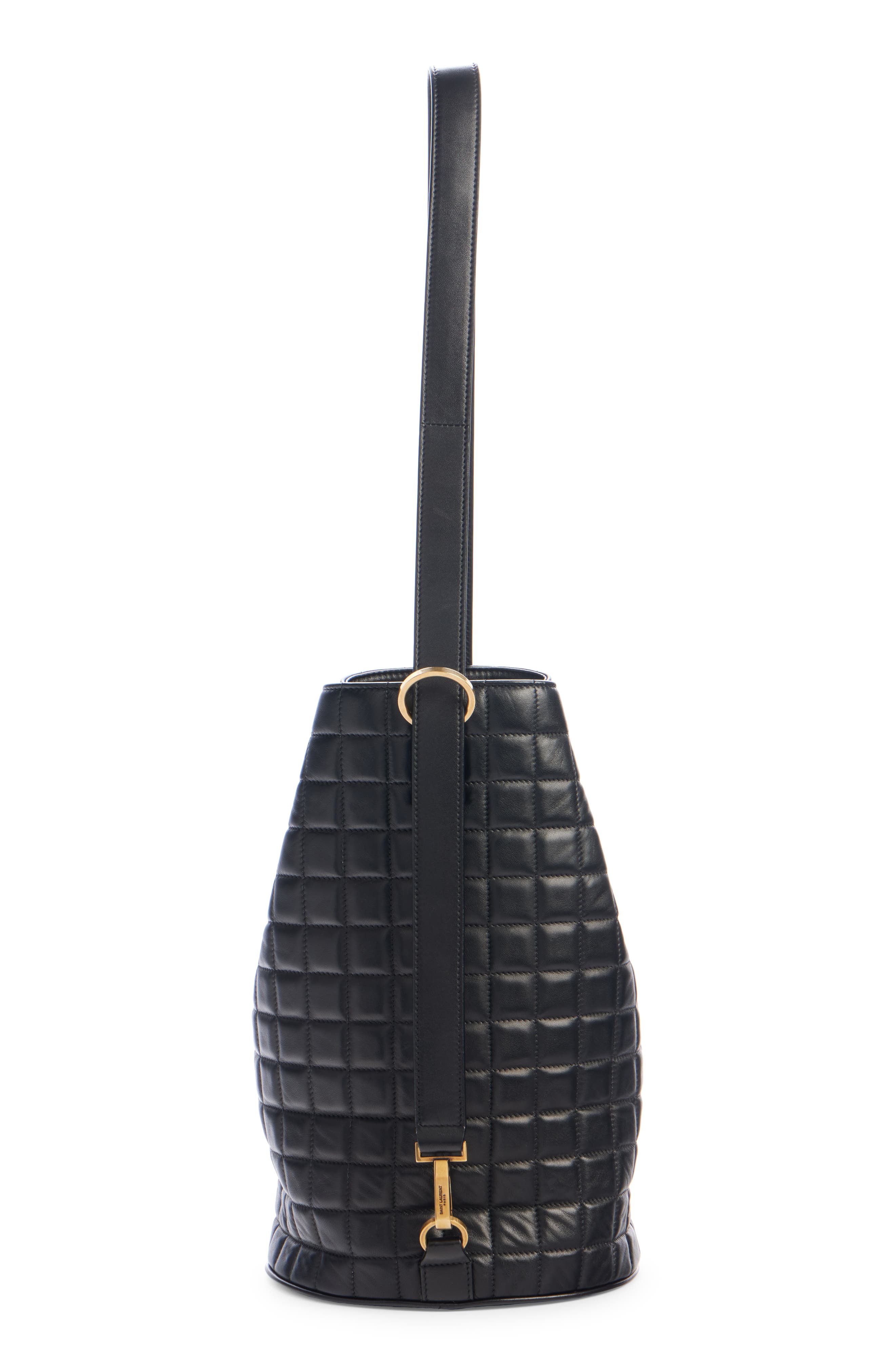 Saint Laurent Medium Quilted Leather Bucket Bag, Alternate, color, 