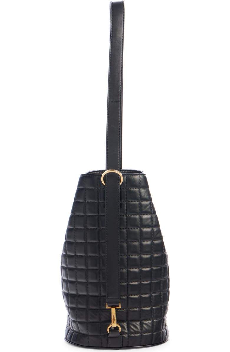 Saint Laurent Medium Quilted Leather Bucket Bag, Alternate, color,