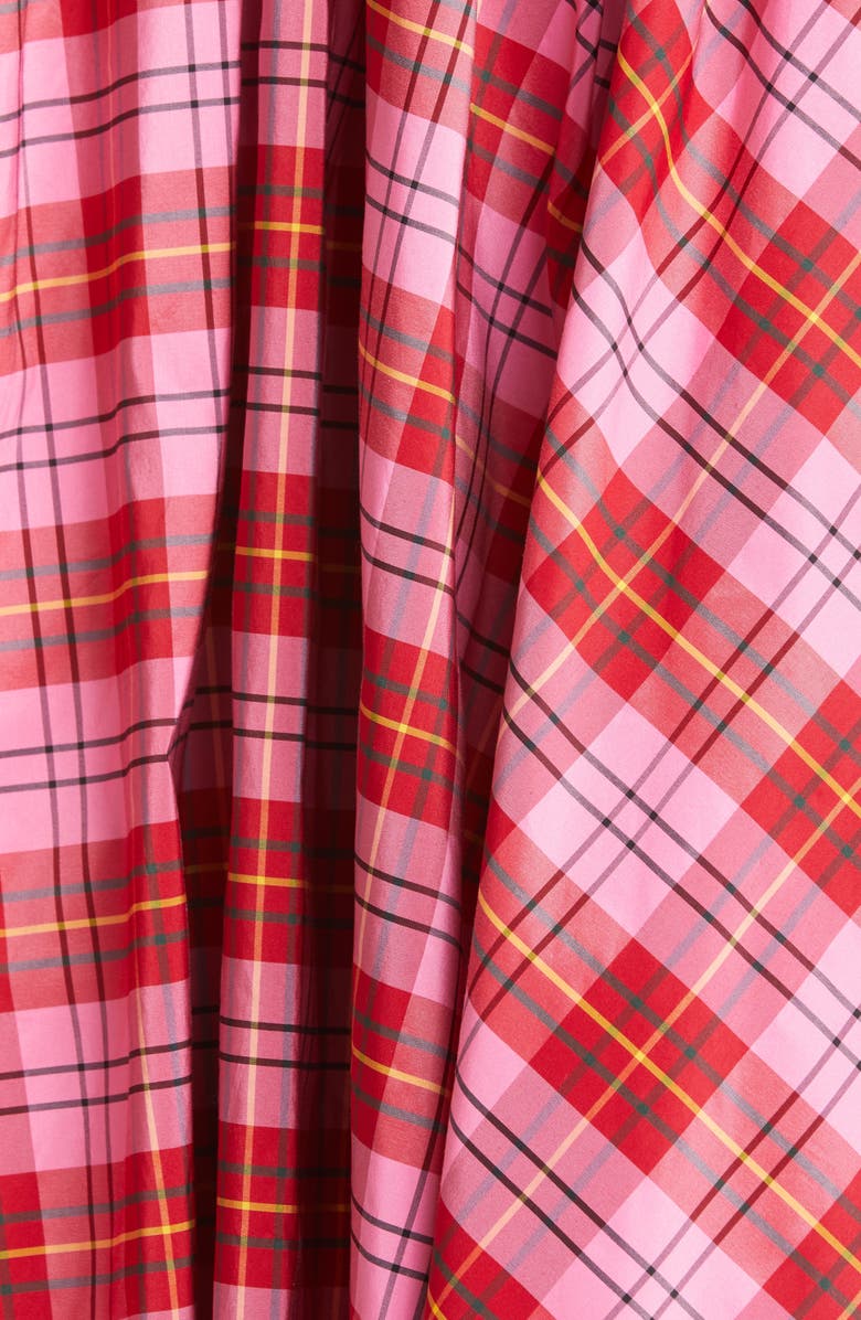 Molly Goddard Henri Tartan Pleated Skirt, Alternate, color, Pink/ Red