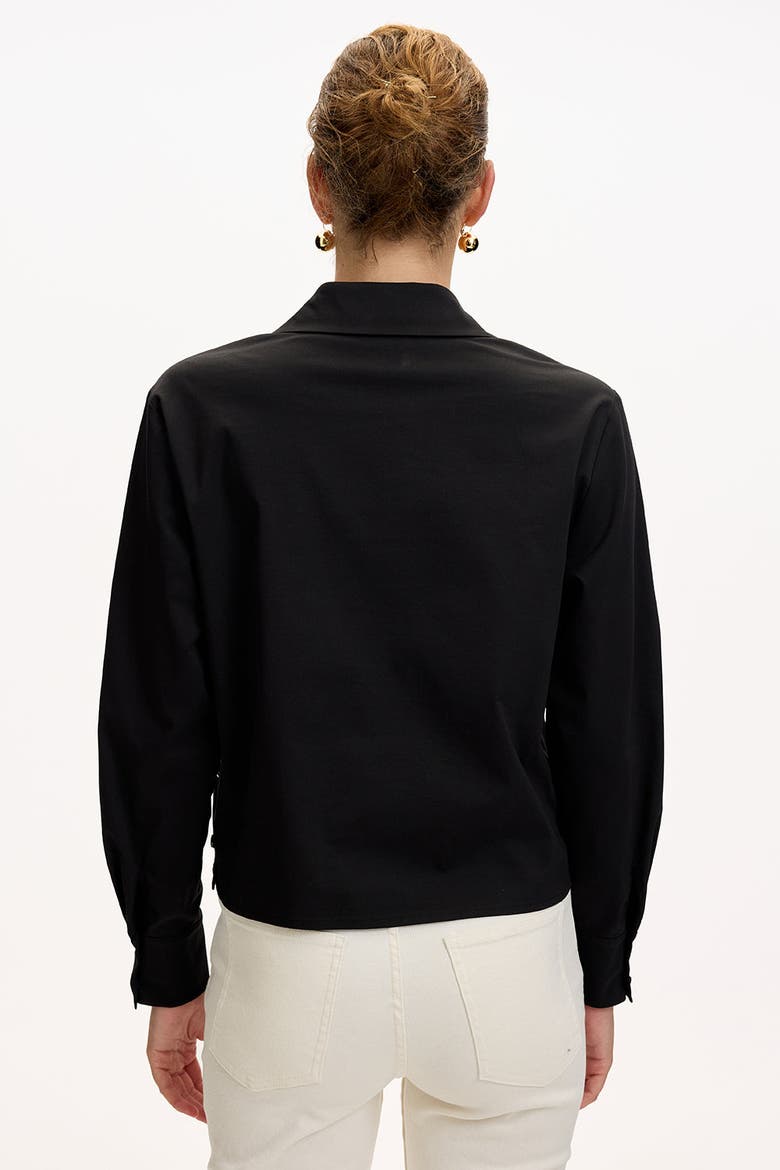 Theodora Long Sleeve Shirt, Alternate, color, BLACK