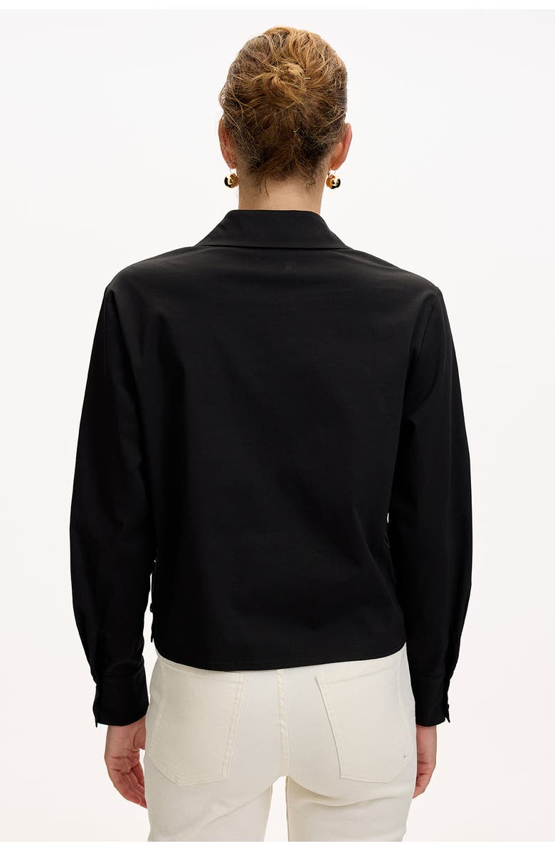 Exquise Theodora Long Sleeve Shirt, Alternate, color, Black