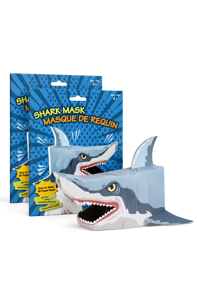 3D Paper Mask 3D Shark Mask Craft for Kids (2 Pack), Easy Diy Activity for Creative Play & Family Craft Time, Main, color, Blue