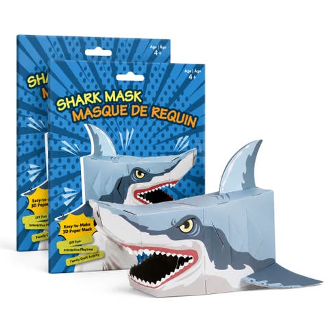 3D Paper Shark Mask Craft for Kids (2 Pack), Fun & Easy Activity for Creative Play