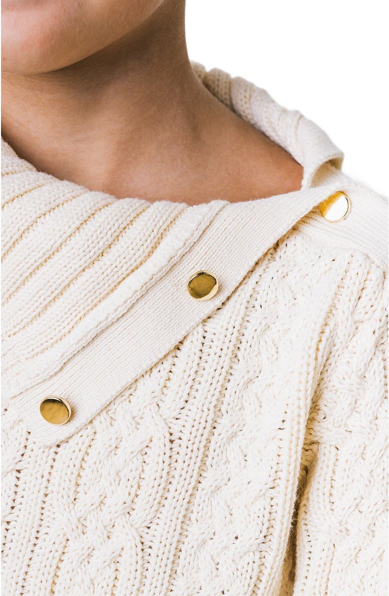 Hope & Henry Girls' Organic Split Neck Cable Sweater Dress, Toddler, Alternate, color,