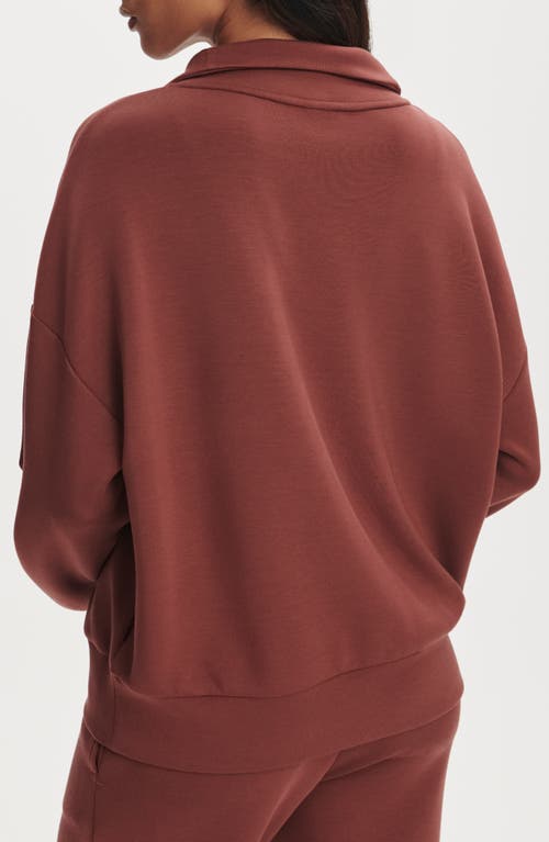 Varley Hawley Half-zip Sweatshirt In Brown