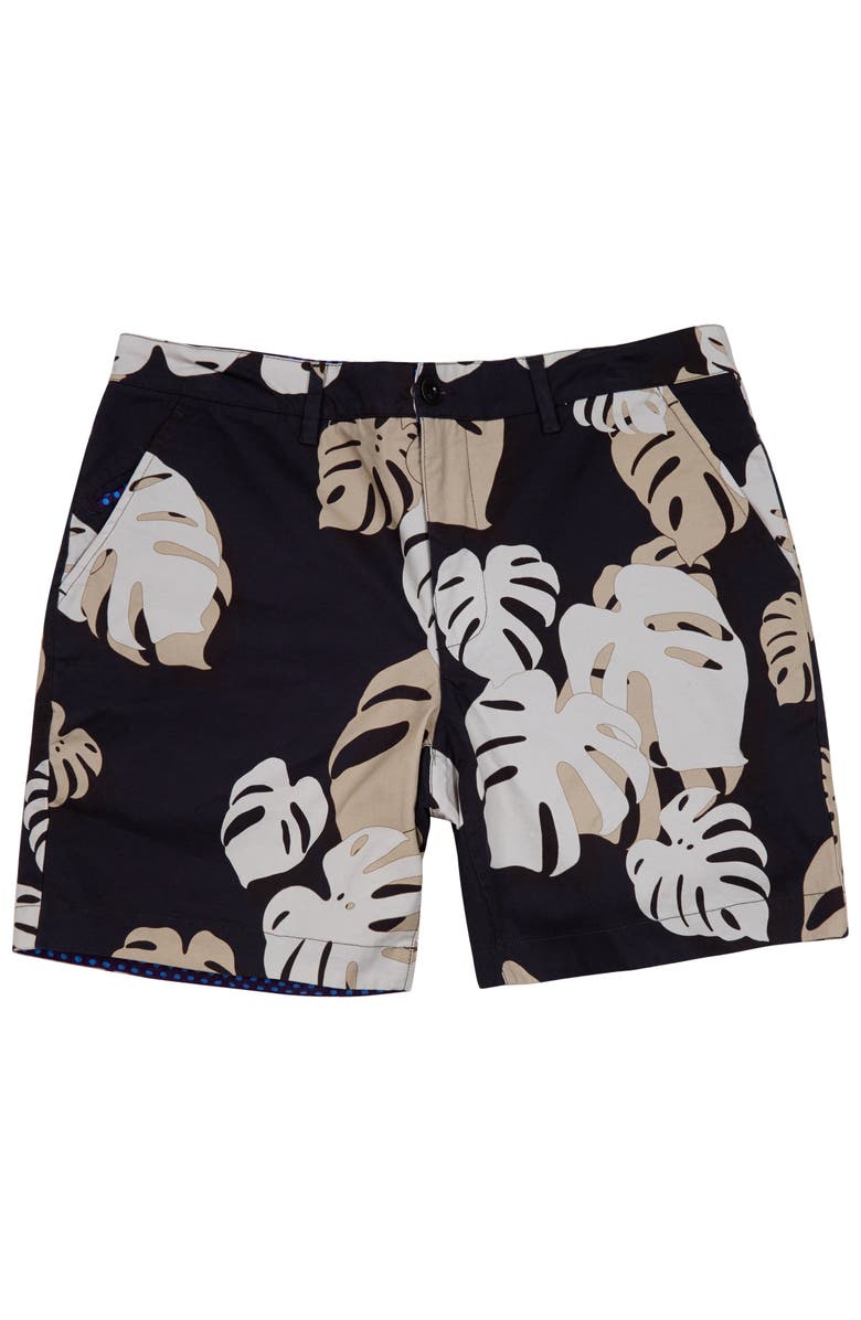 Lords of Harlech Monstera Floral Mens Flat Front Short, Alternate, color, Monstera Floral Smoke