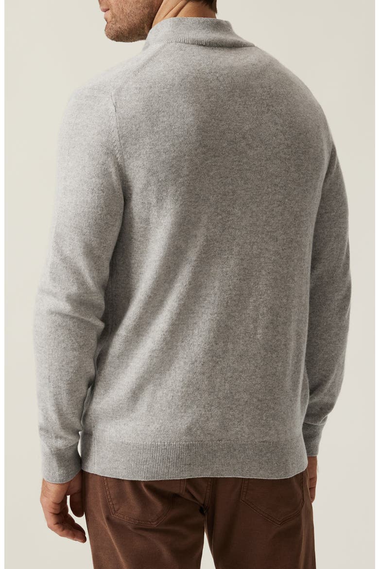 Cashmere, Silk & Wool Quarter Zip Sweater, Alternate, color, GREY MELANGE