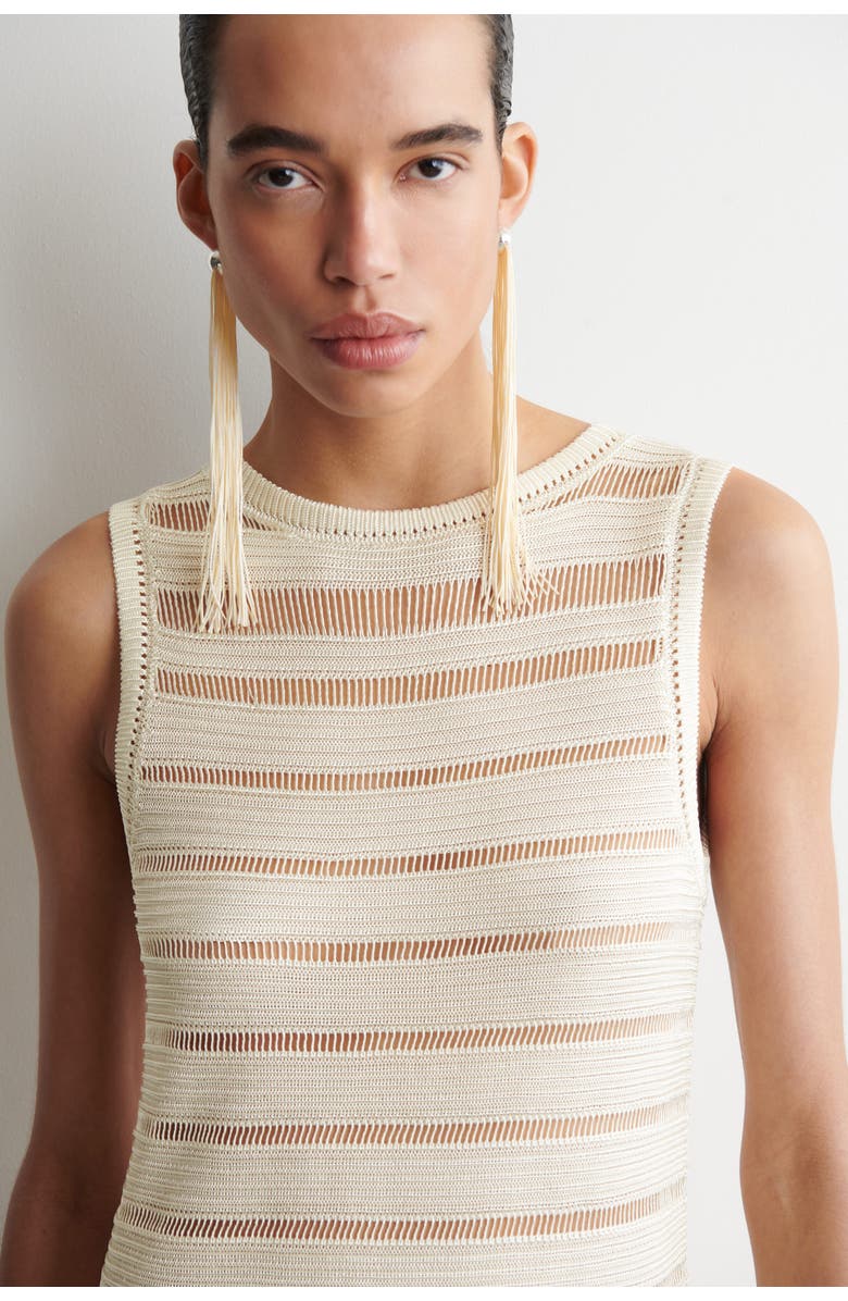 COS Ladder-stitch Knitted Top, Alternate, color, Cream