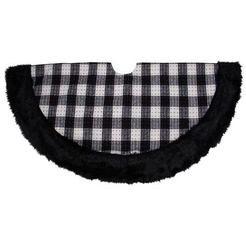 Northlight Buffalo Plaid Christmas Tree Skirt In Black