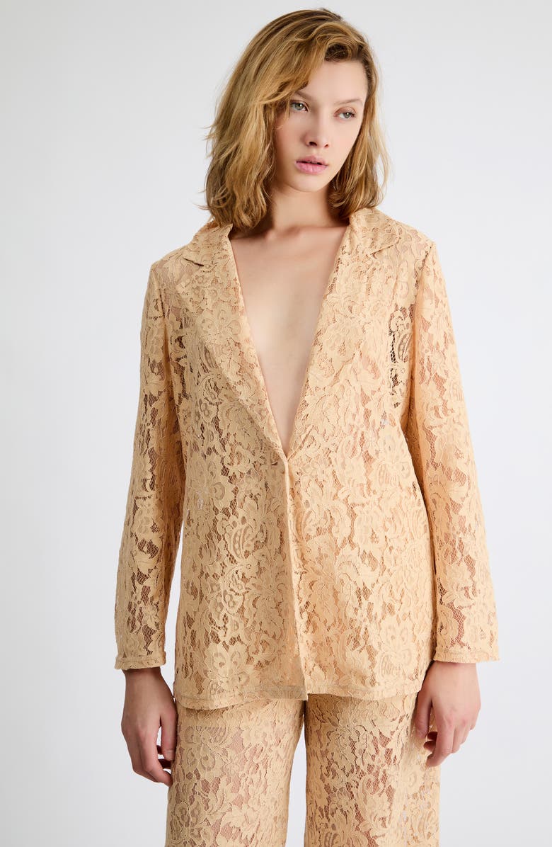 Extro & Vert Andrey Lace Blazer, Alternate, color, Tan