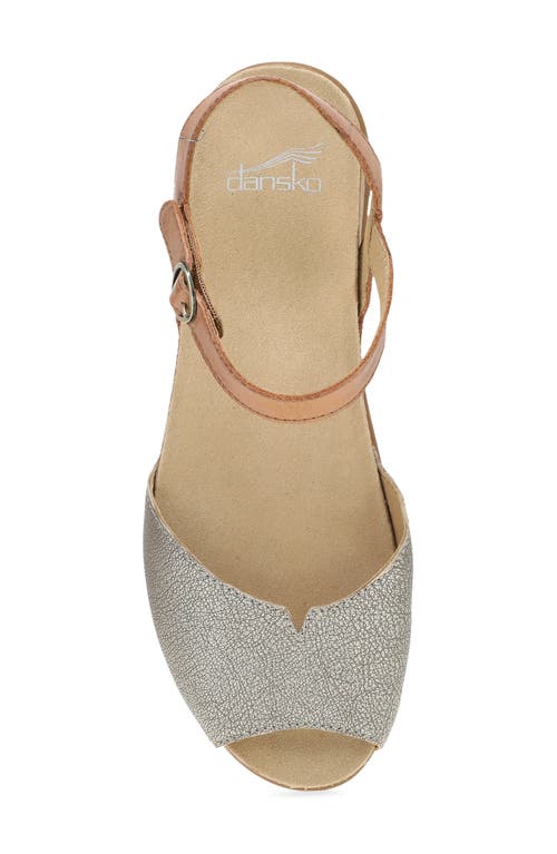 Dansko Cass Ankle Strap Peep Toe Wedge Sandal