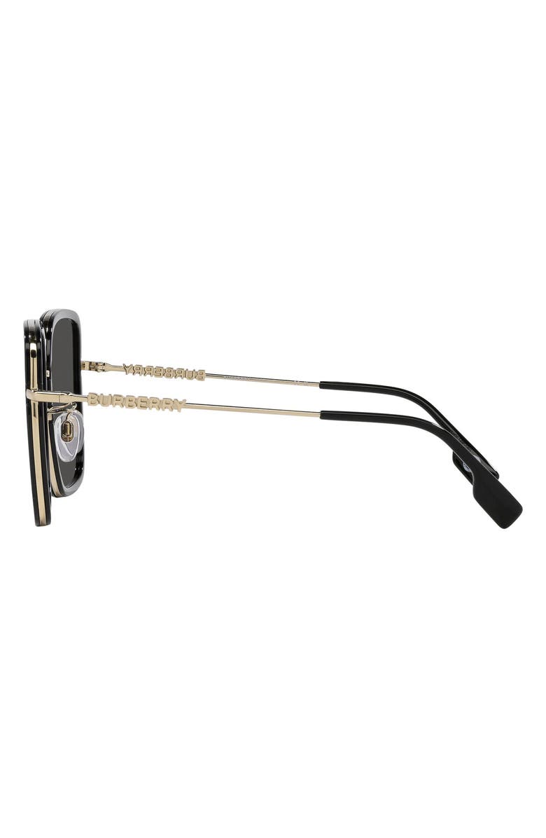 Burberry Benedict 59mm Pilot Sunglasses, Alternate, color, Black