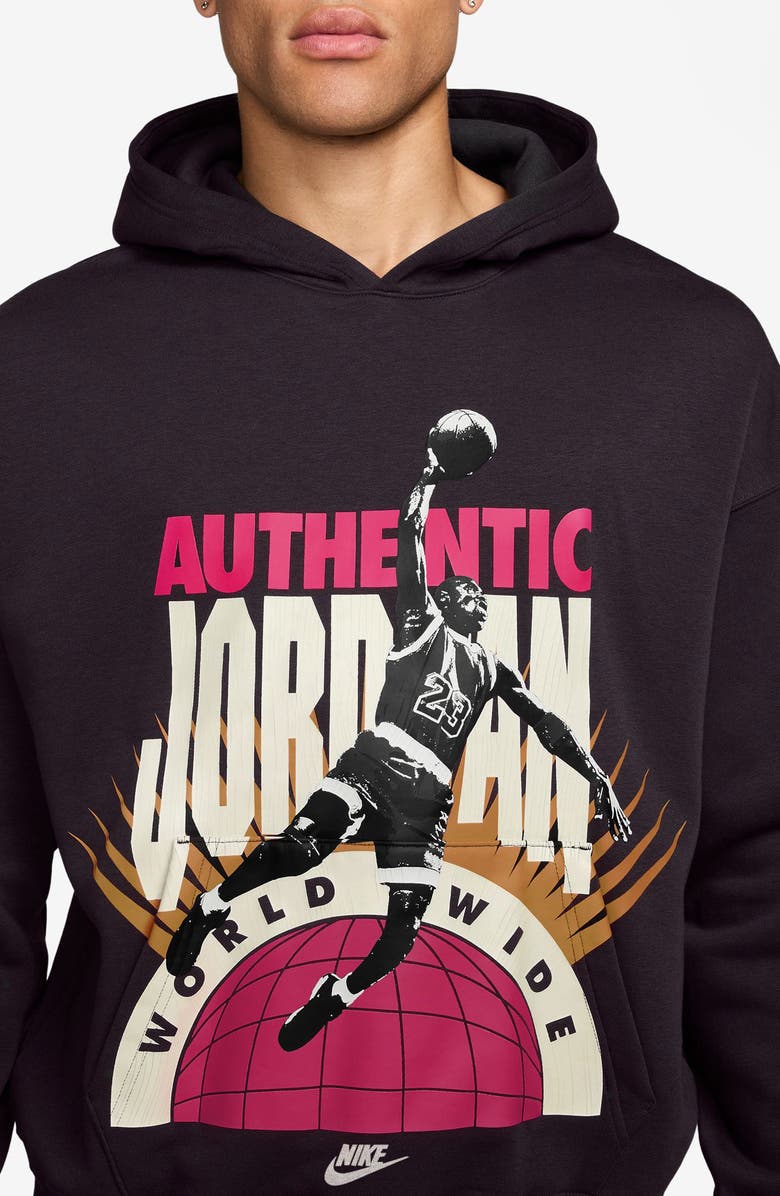 Jordan Brooklyn Oversize AJ6 Fleece Hoodie, Alternate, color, Off Noir/ Infrared