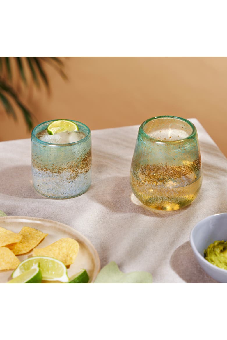 Segunda Vida Playa Bonita Recycled Tumblers Set of 2, Alternate, color, Blue
