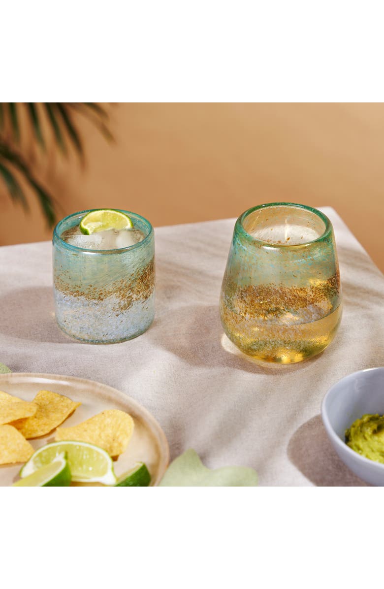 TWINE Segunda Vida Playa Bonita Recycled Tumblers Set of 2, Alternate, color, Blue
