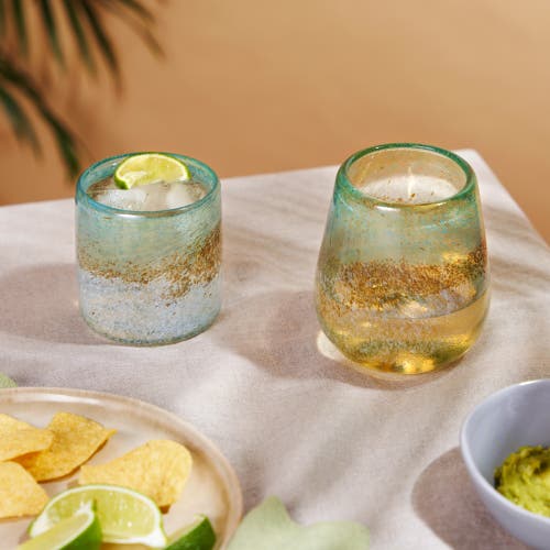 Twine Segunda Vida Playa Bonita Recycled Stemless Wine Glasses Set Of 2