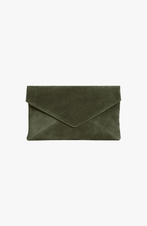 Valentina Envelope Suede Clutch