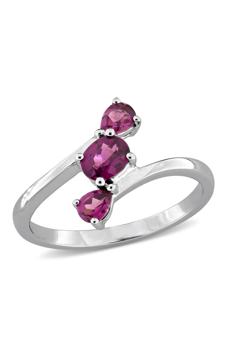 Julianna B. Rhodolite 3-Stone Ring Sterling Silver, Main, color, Rhodolite