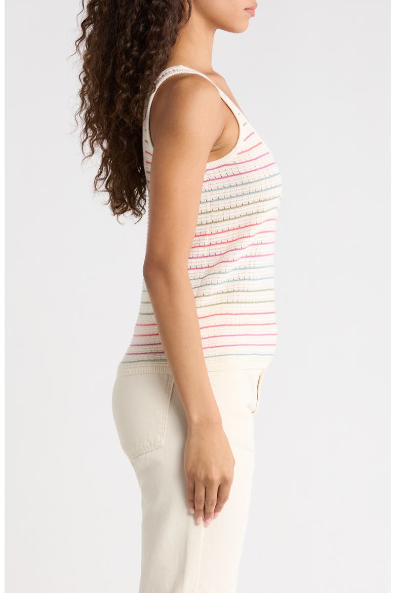 Siena Stripe Cotton Pointelle Sweater Tank, Alternate, color, STRIPE MULTI
