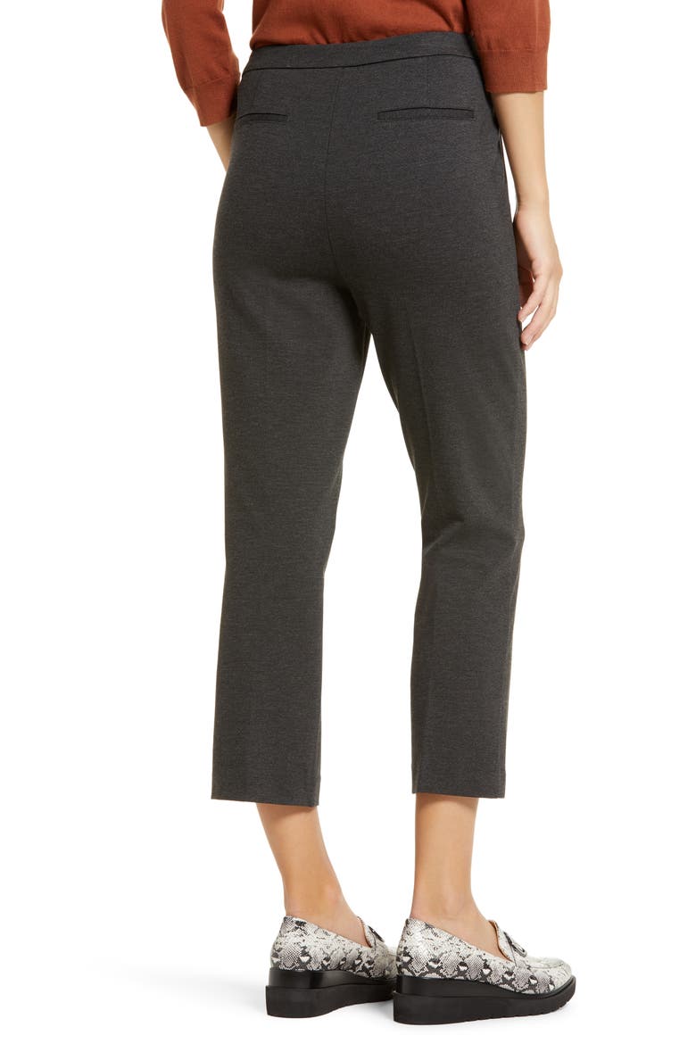 Kick Flare Ponte Knit Crop Pants, Alternate, color, HEATHER CHARCOAL