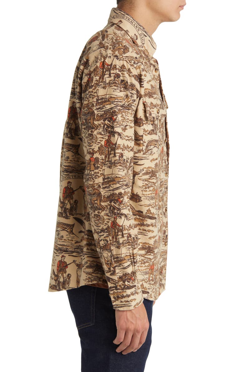 Brooks Brothers Archive Hunting Print Flannel Button-Down Shirt, Alternate, color,