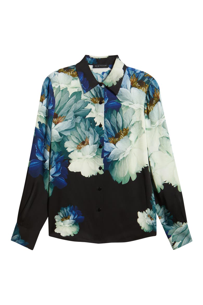 The Madeline Print Silk Blend Shirt, Alternate, color, TWILIGHT FLORAL