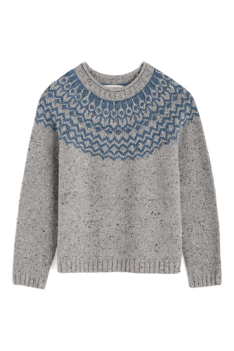 Port Kinnis Fair Isle Merino Wool Blend Sweater, Alternate, color, WAG TAIL TOR SHORE