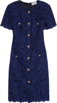 ST. JOHN Guipure Lace Shift Dress