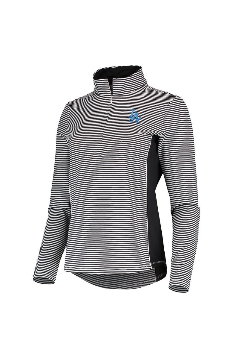 Tommy Bahama Women's Tommy Bahama Black Los Angeles Dodgers Aubrey Stripe Block IslandZone Half-Zip Jacket, Alternate, color, Black