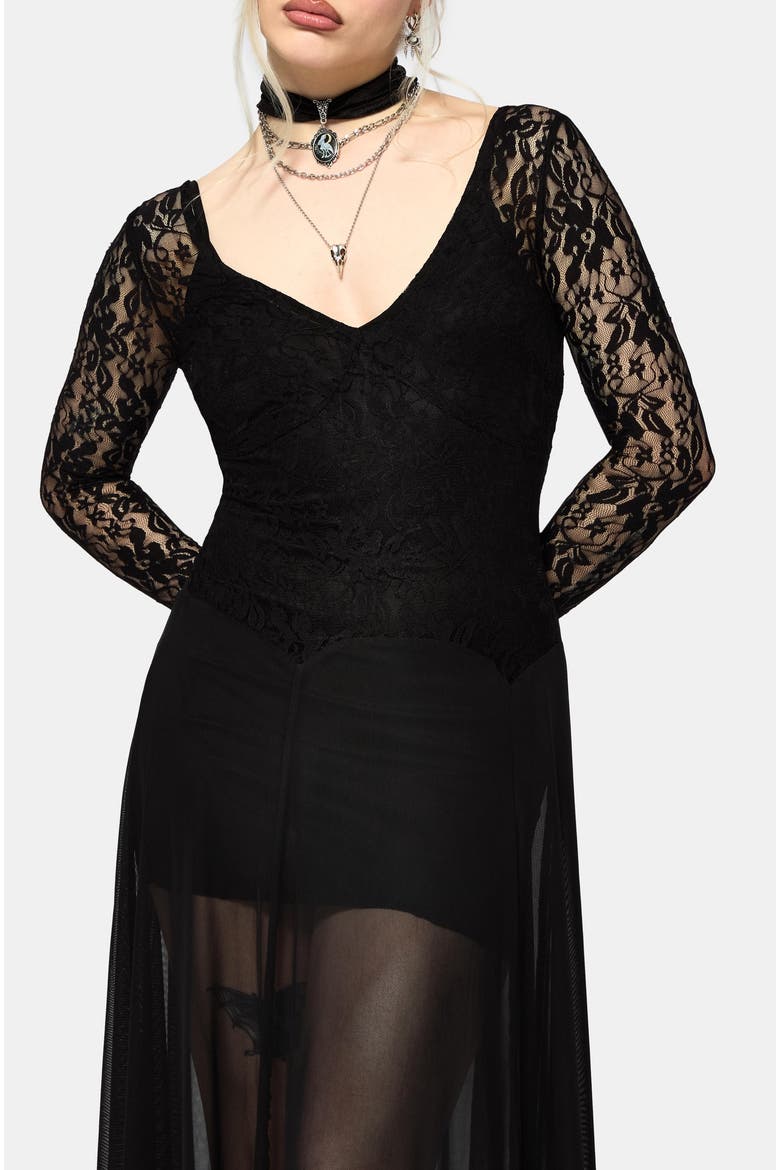 Eltharia Lace Bodice Maxi Dress, Alternate, color, Black