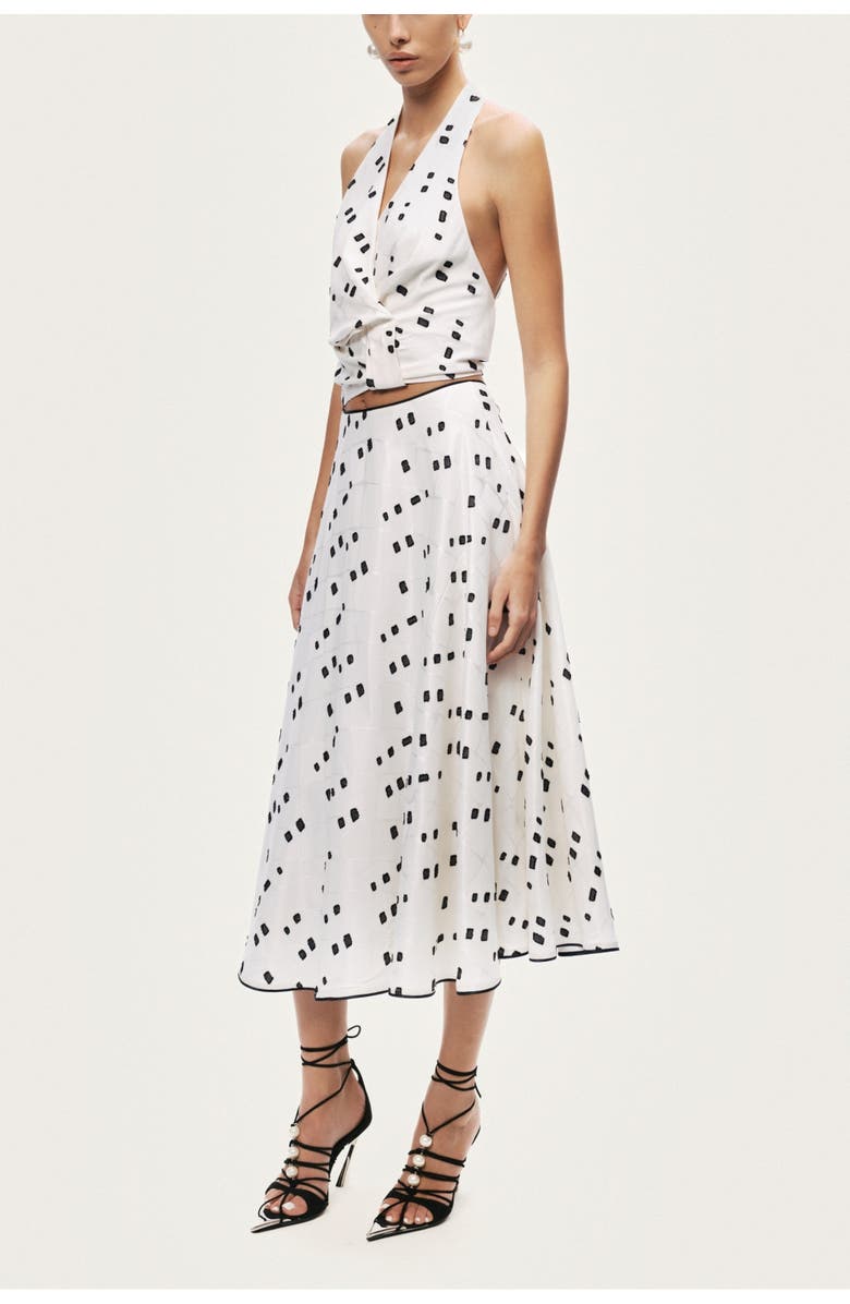 Nocturne Women's High-Rise Midi Skirt with Print Details, Alternate, color, Multi-Colored