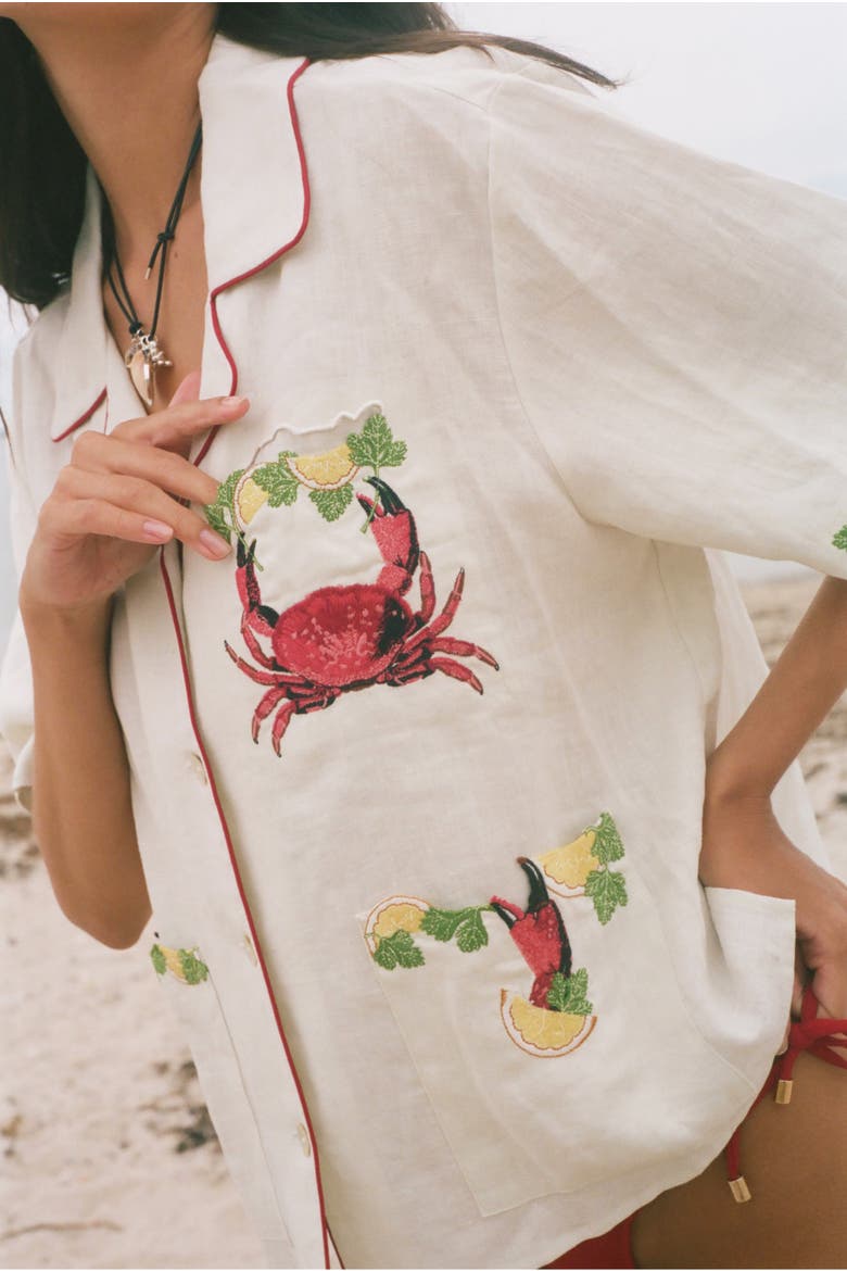 'Just a Pinch' Cabana ~ Relaxed Crop Cut, Alternate, color, Sea-Foam