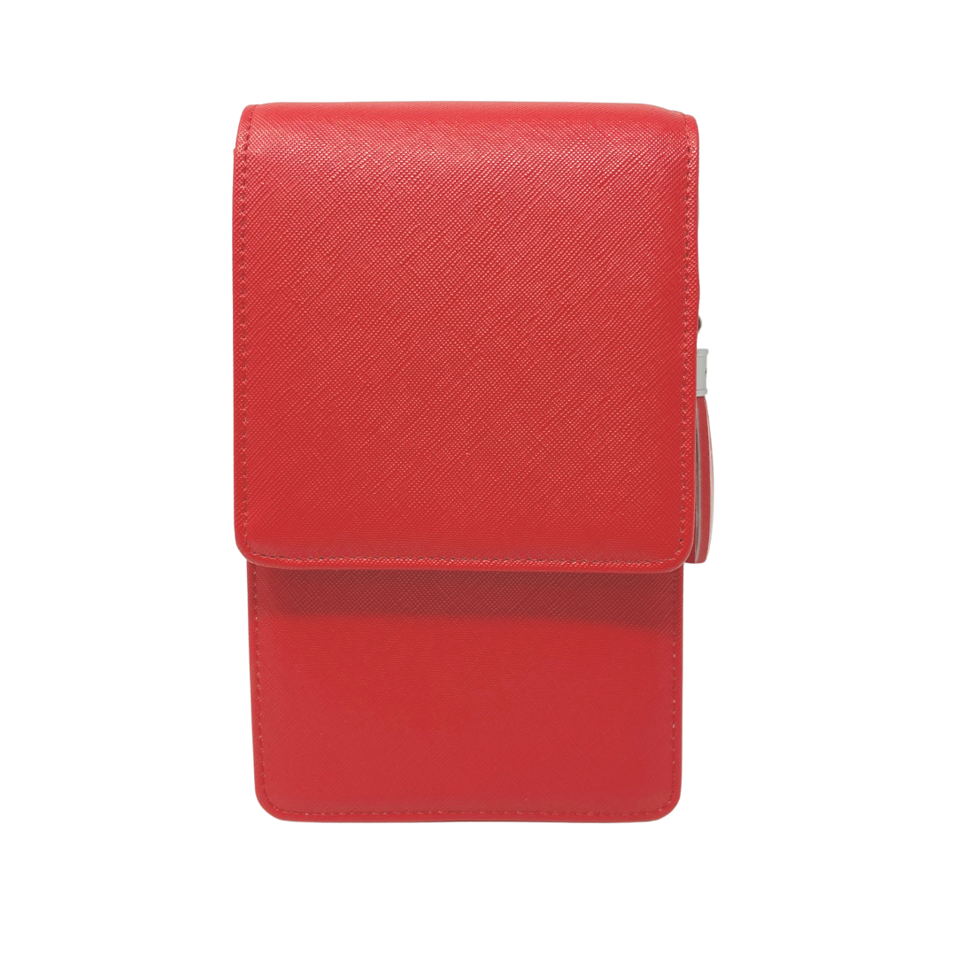 Vegan Saffiano Leather Crossbody Purse, Alternate, color, Red