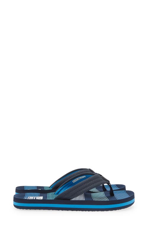 Reef Kids' Ahi Flip Flop In Deep Sea Stripes