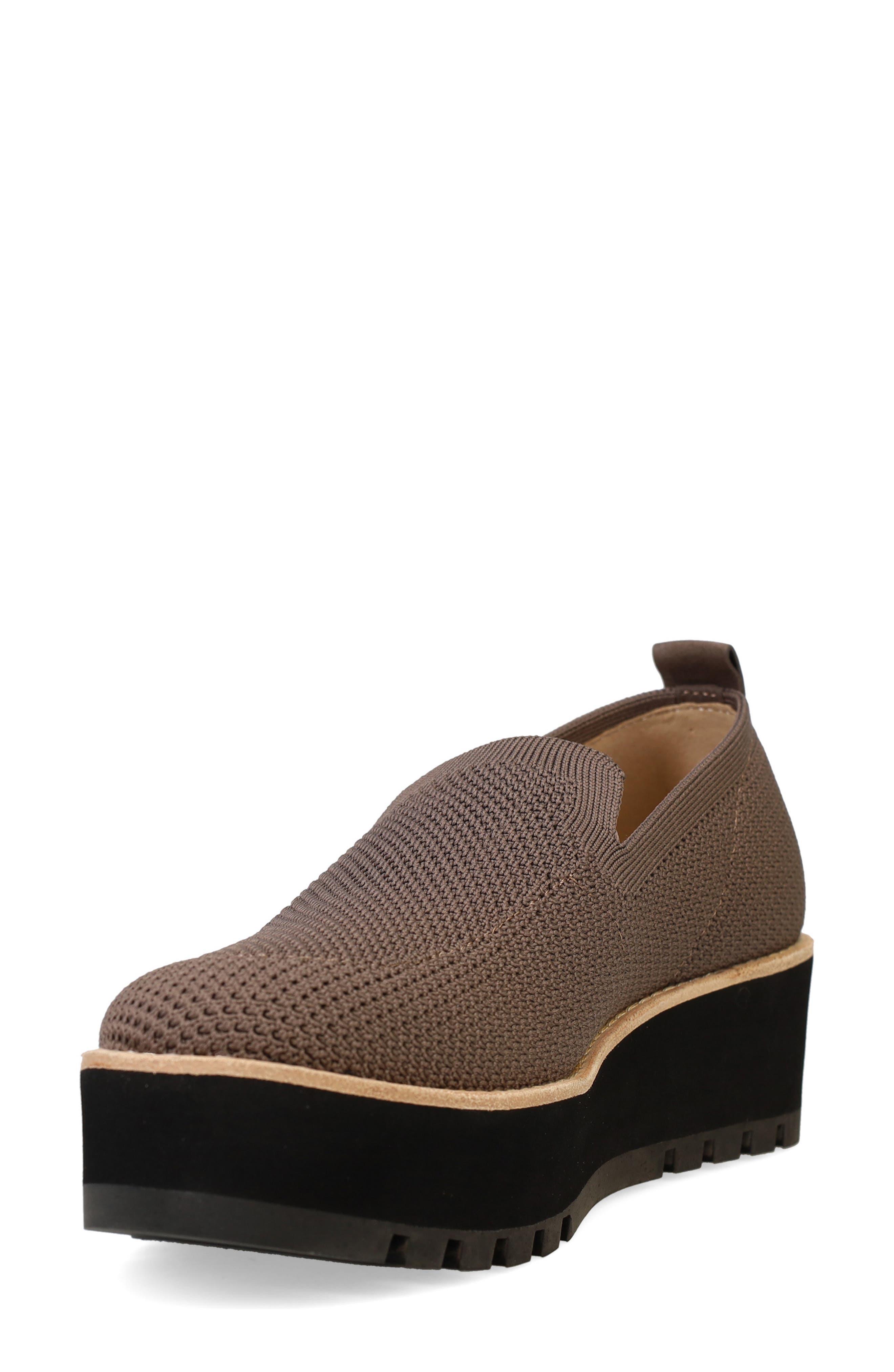 Eileen Fisher Ergos Platform Knit Slip-On Shoe, Alternate, color, Rye