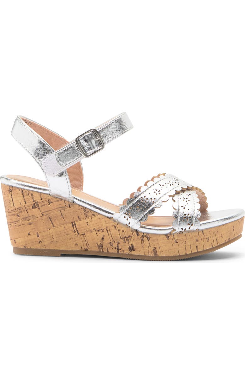 NORDSTROM RACK Kids' Jayde Wedge Sandal, Alternate, color, Silver