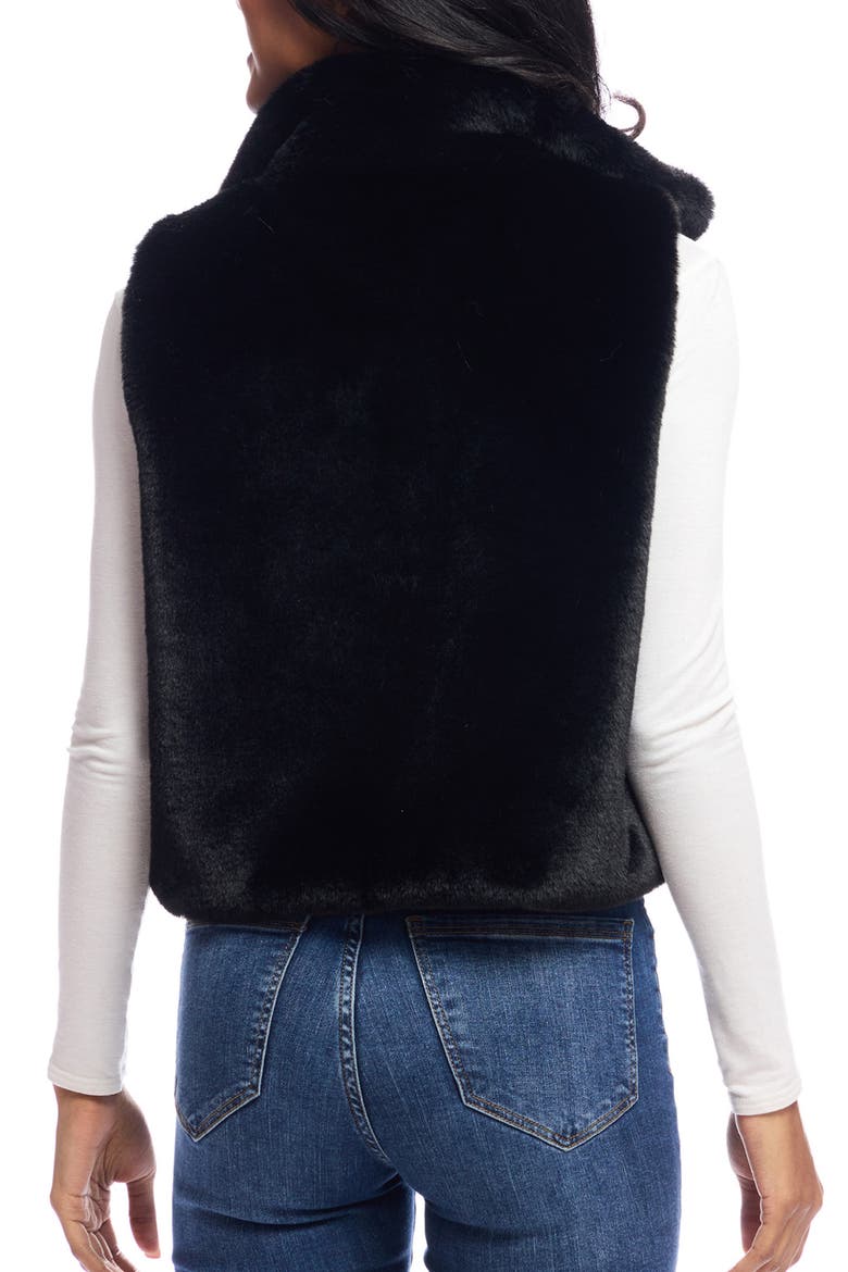 Le Mink Faux Fur Crop Vest, Alternate, color, BLACK