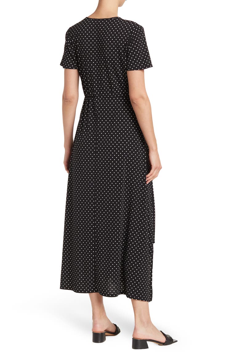 Colette Double Layer Maxi Dress, Alternate, color, BLACK/WHITE MICRO DOT