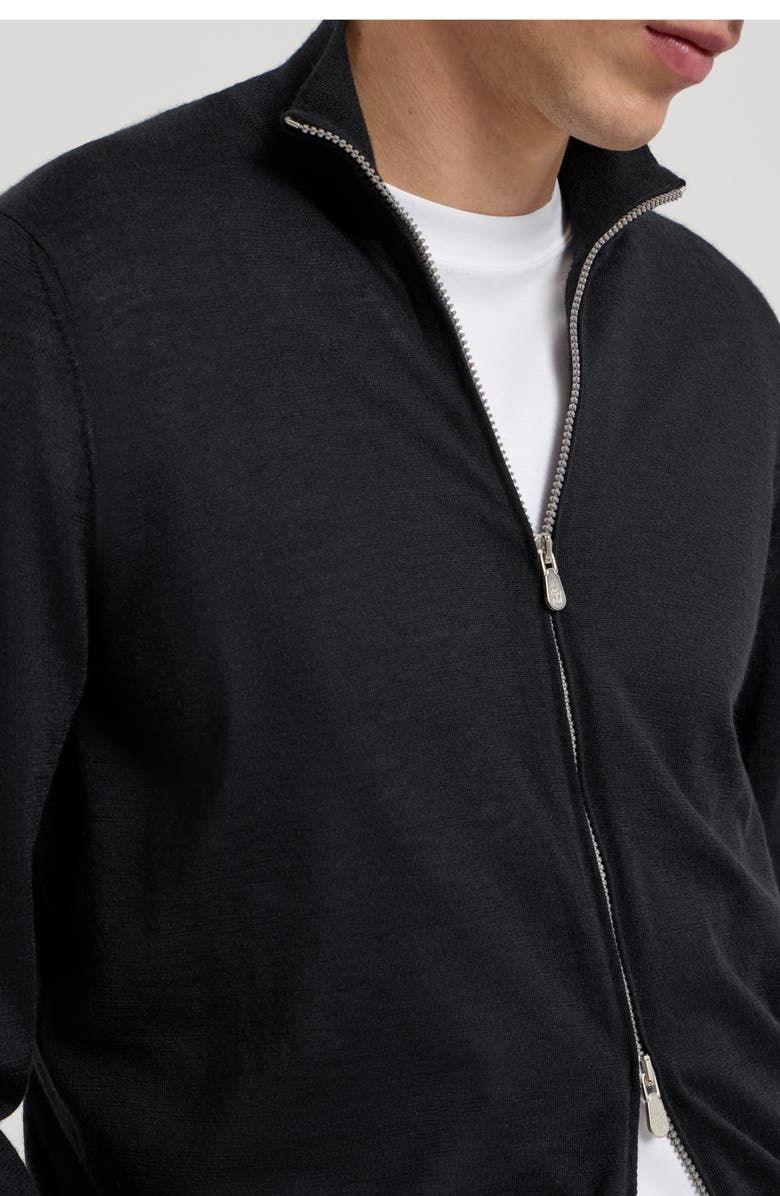 Brunello Cucinelli Cashmere and silk cardigan, Alternate, color, Black