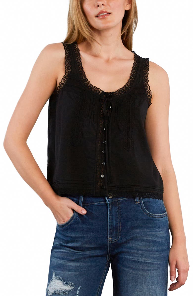 Billy T Lace Cotton Blend Tank Top, Alternate, color,