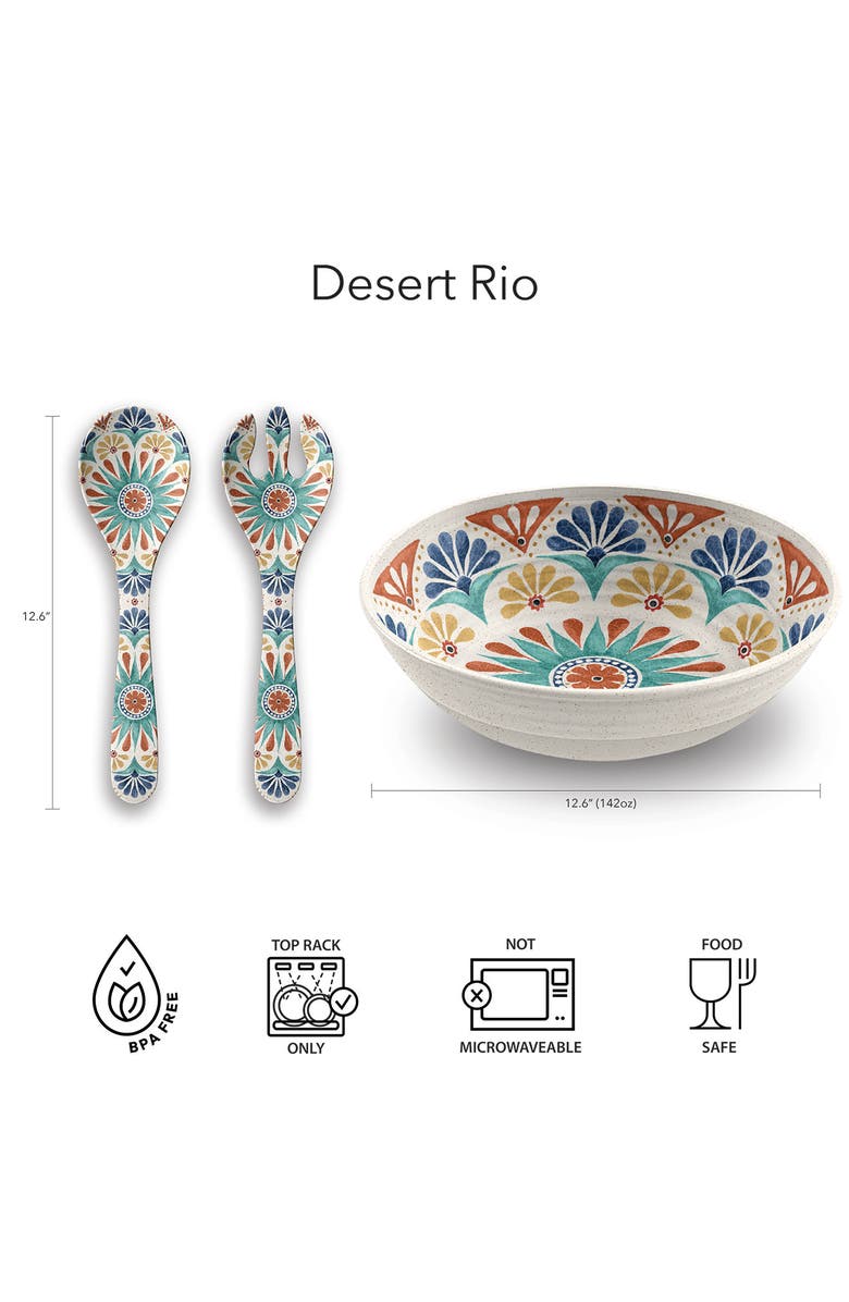 TarHong Desert Rio Melamine Serving Bowl, Alternate, color, White Multi