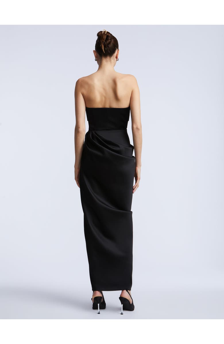 BCBGMAXAZRIA Solid Bodice Wrap Skirt Gown, Alternate, color, 