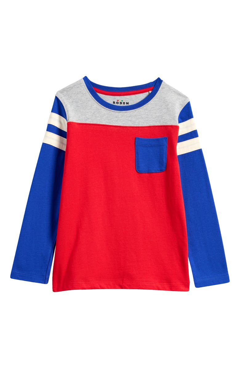 Mini Boden Kid' Colorblock Cotton Pocket T-Shirt, Main, color,