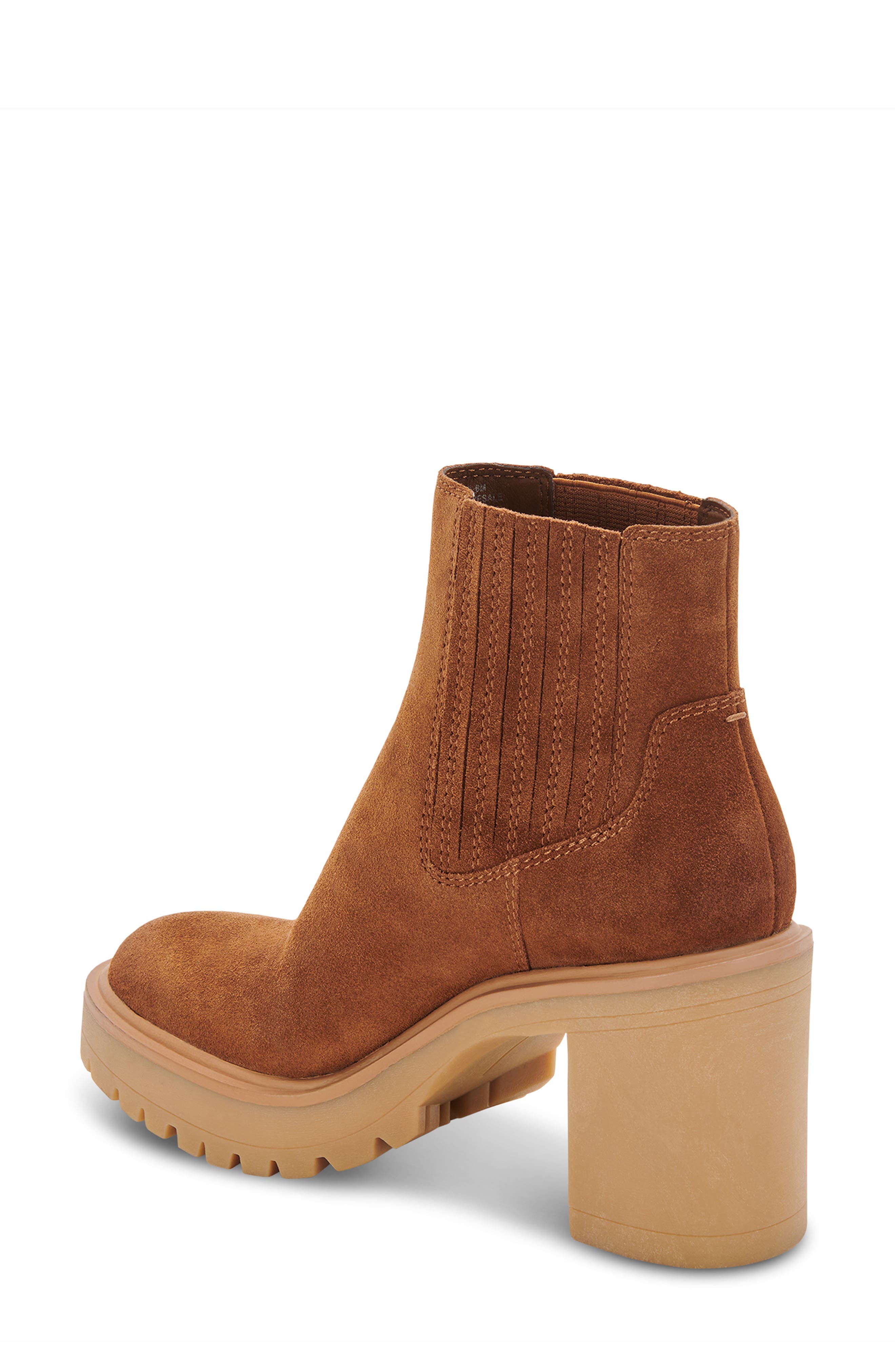 Dolce Vita Caster H2O Waterproof Lug Sole Platform Bootie - Wide Width Available, Alternate, color, Camel Suede H2o