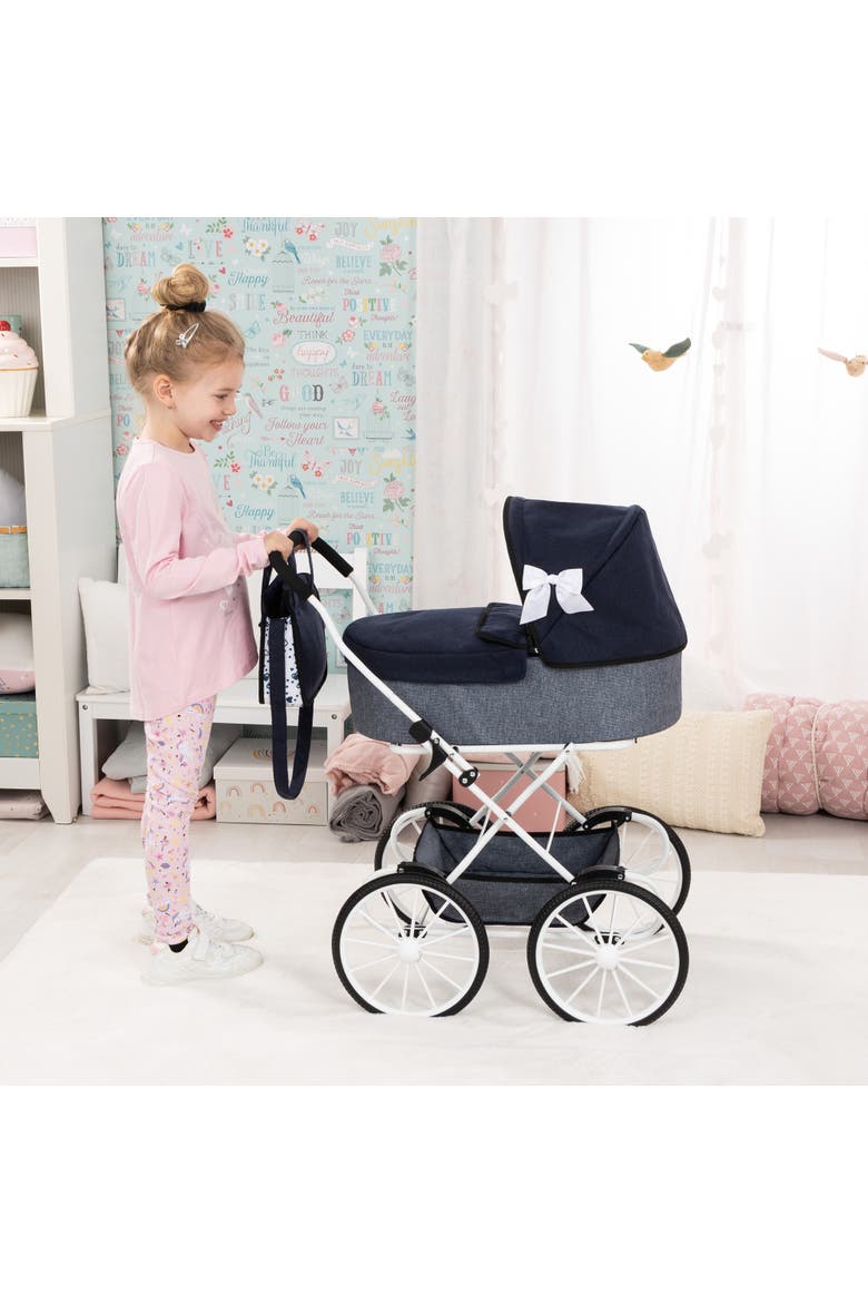 Doll Pram Classic, Bassinet Push Stroller, Dolls Up To 18 Inches, Kids 3+, Alternate, color, Multicolored