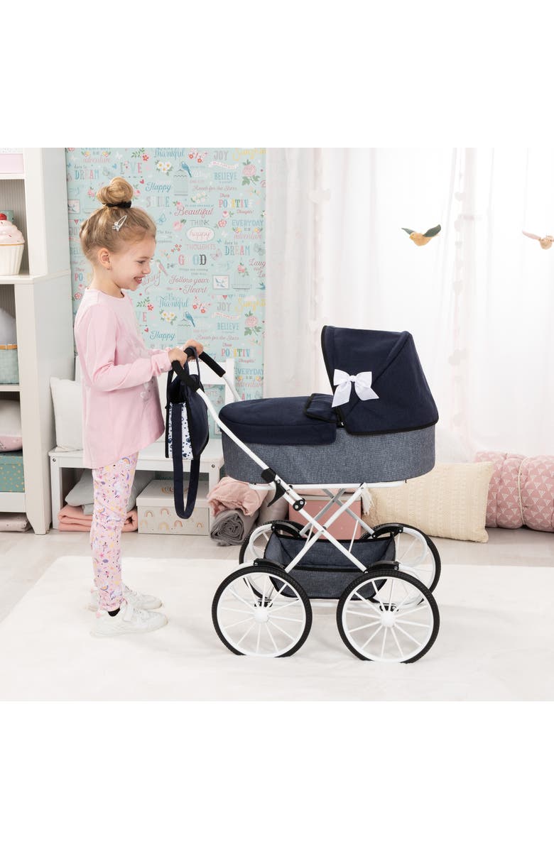 Bayer Design Doll Pram Classic, Bassinet Push Stroller, Dolls Up To 18 Inches, Kids 3+, Alternate, color, Multicolored