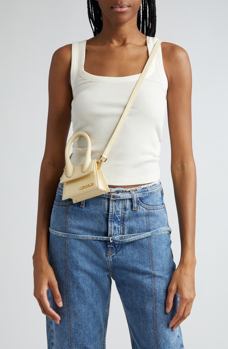 Jacquemus Le Débardeur Logo Embroidered Grosgrain Tank Top, Main, color, White