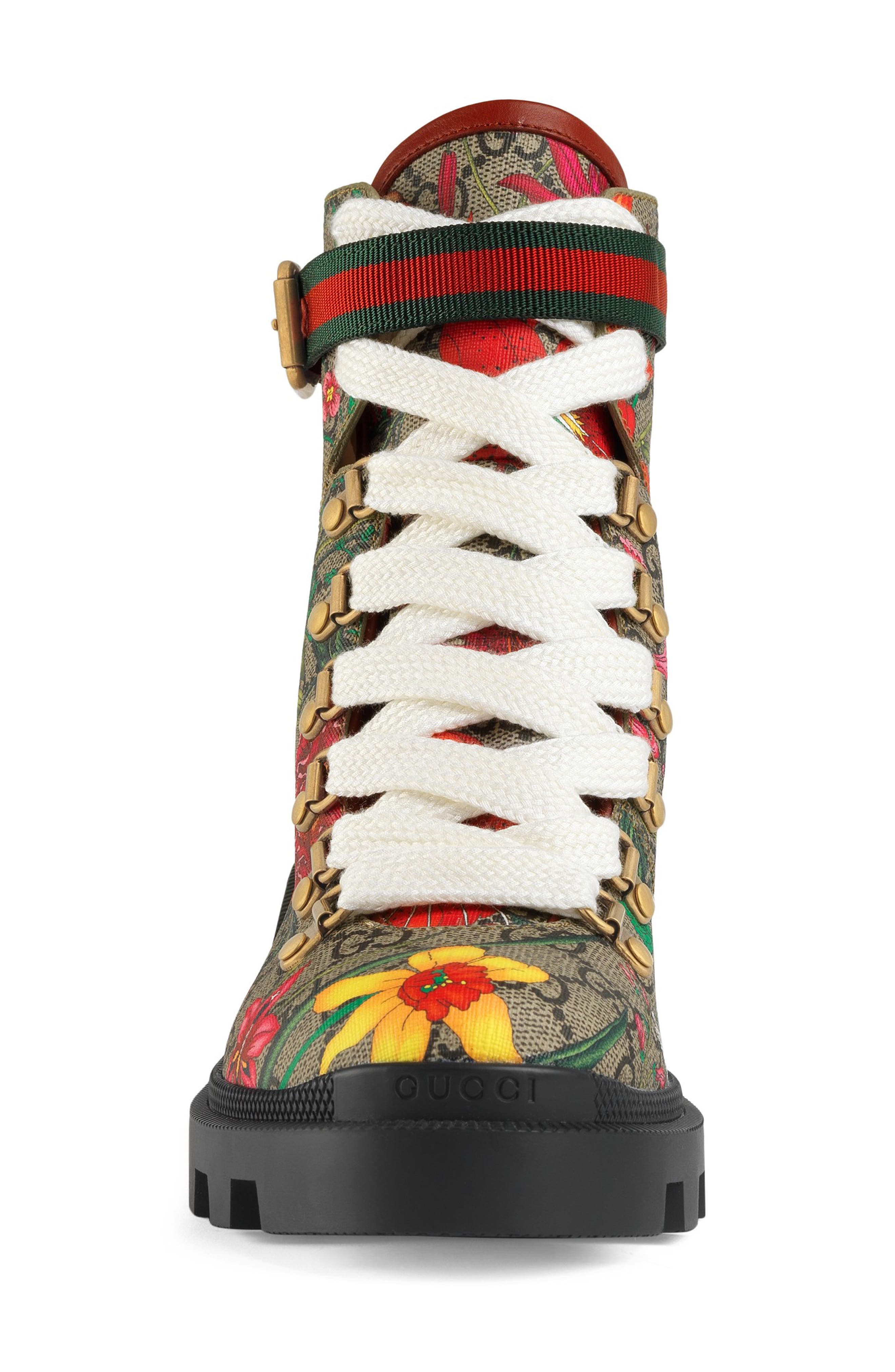Gucci Trip GG Floral GG Supreme Combat Boot, Alternate, color, 