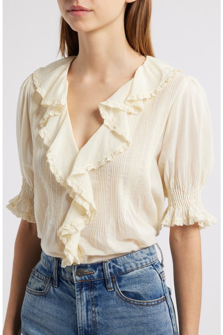 Henri Organic Cotton Voile Top, Alternate, color, CREME CITRON