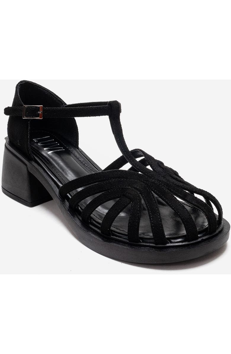 Prologue Shoes Nolana Block Heel Sandal, Alternate, color, Black Suede